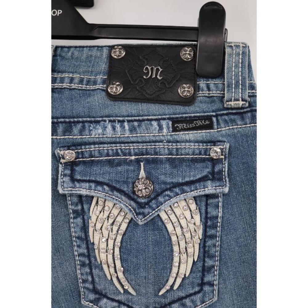 Miss me women's 30 angel wing flap pocket jeans